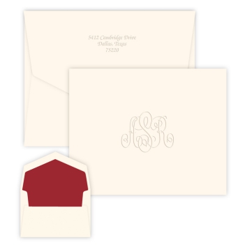 Silver Foil Monogram & Logo Embossed Or Printed Paper Wedding