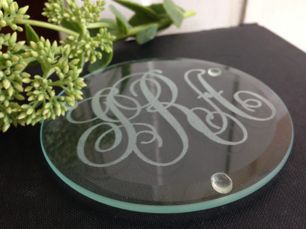 Personalized coasters make the perfect host or hostess gifts for a dinner party.