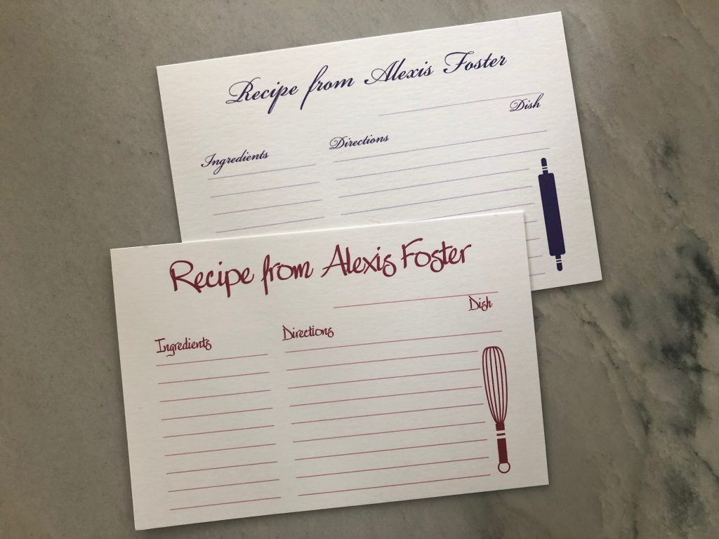 Share your favorite recipes with personalized recipe cards. 