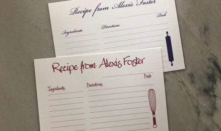 personalized recipe cards from Embossed Graphics