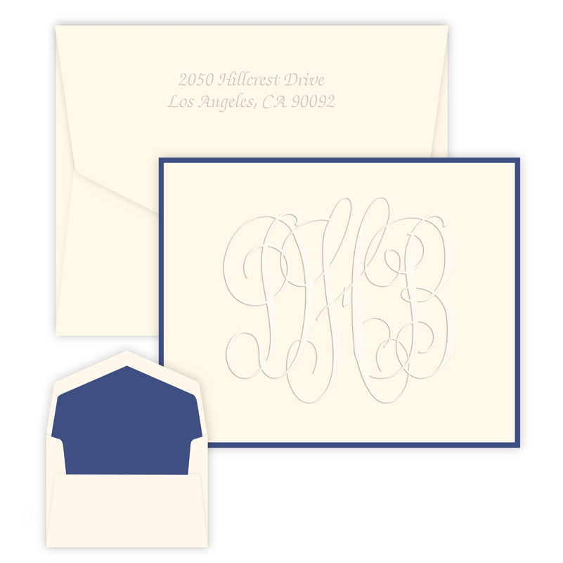 Henley Grand Monogram Note from Embossed Graphics