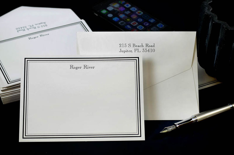 The color of your stationery paper should match the color of your envelopes