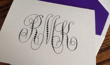 Pearl String Monogram Note by Embossed Graphics