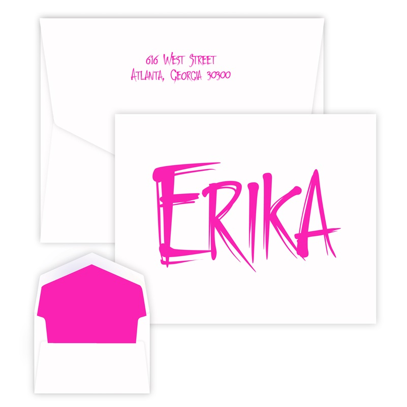 Airbrush Note personalized stationery for kids from Embossed Graphics.