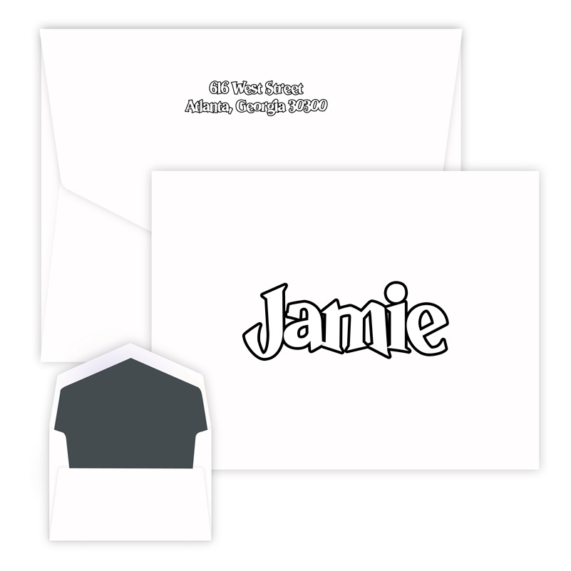 Color Me Oversized Note personalized stationery for children from Embossed Graphics