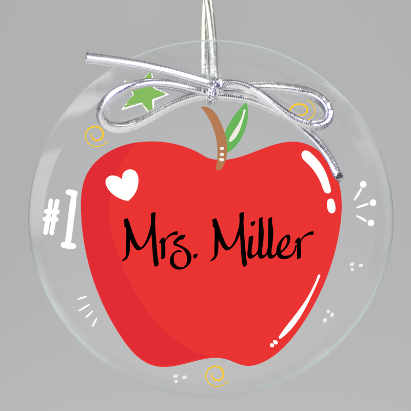 Apple A Day Teacher Ornament from Embossed Graphics