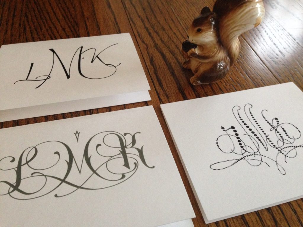 Monogrammed Notes from Embossed Graphics