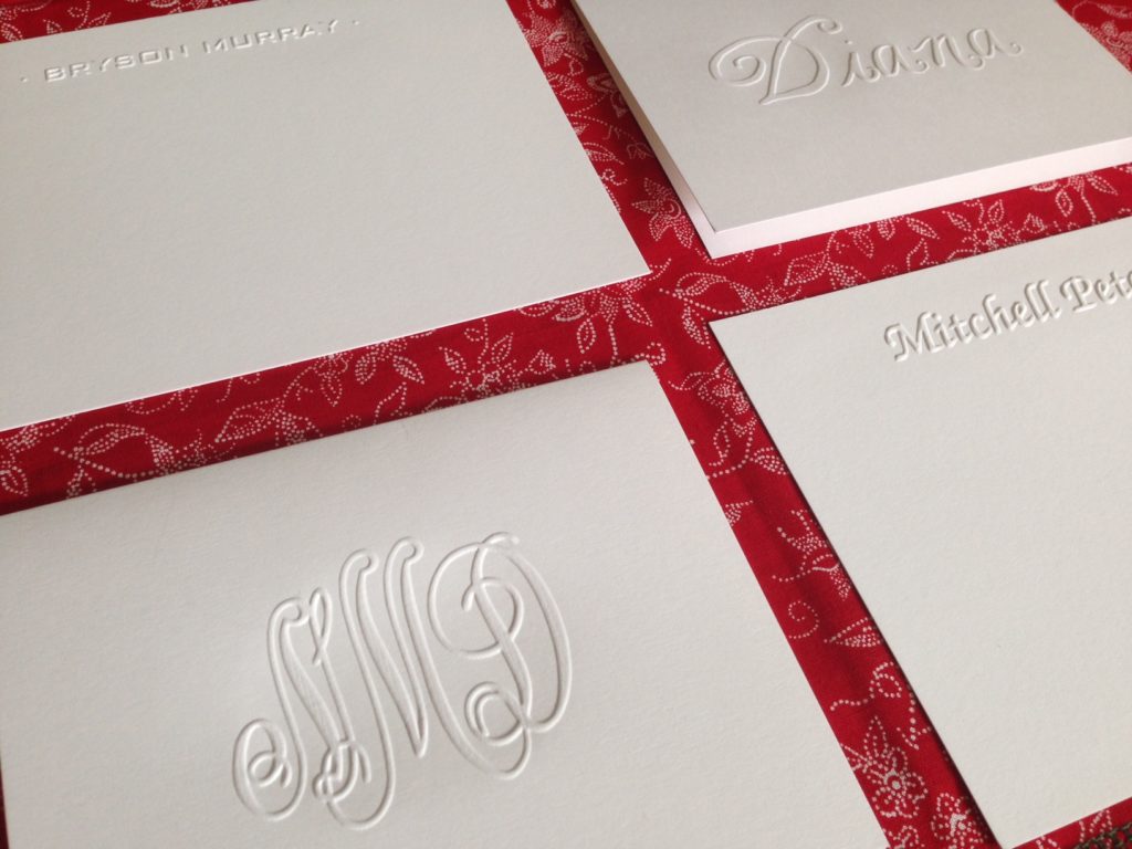 Embossed stationery from Embossed Graphics