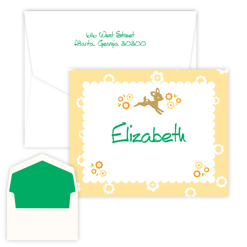 Baby Dear Folded Note from Embossed Graphics is perfect for baby shower thank you notes