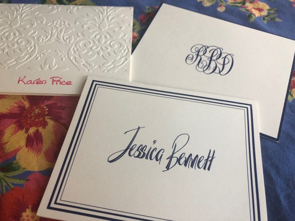 Colonial Card and other personalized stationery from Embossed Graphics makes wonderful teacher gifts.