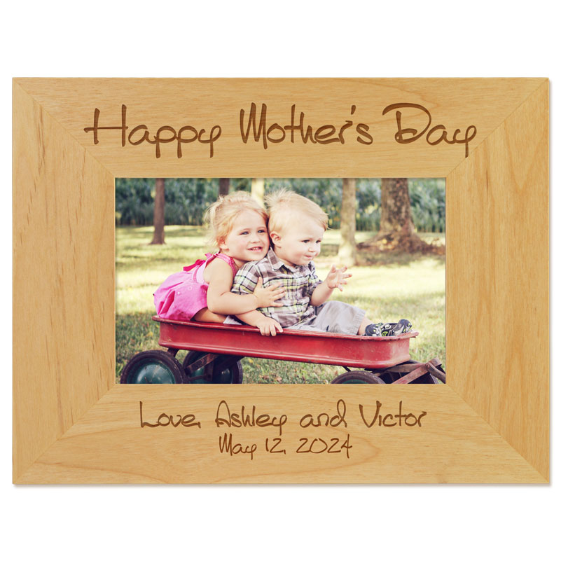 If you're looking for gifts for Mom, check out this solid wood, personalized picture frame for Mother's Day 2021