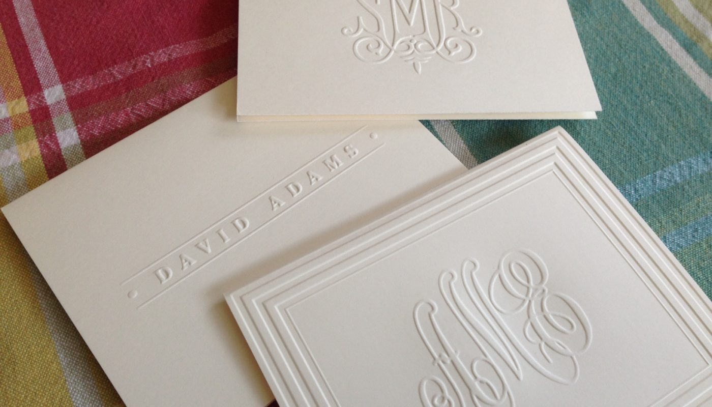 Embossed thank you notes from Embossed Graphics