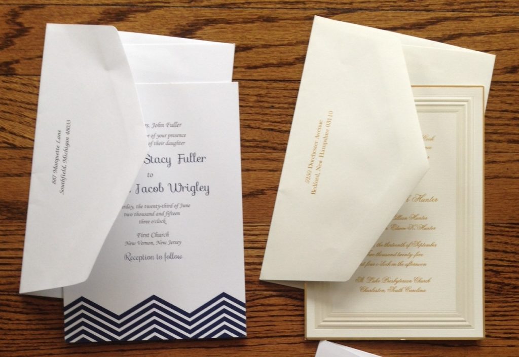 wedding invitation envelopes by Embossed Graphics