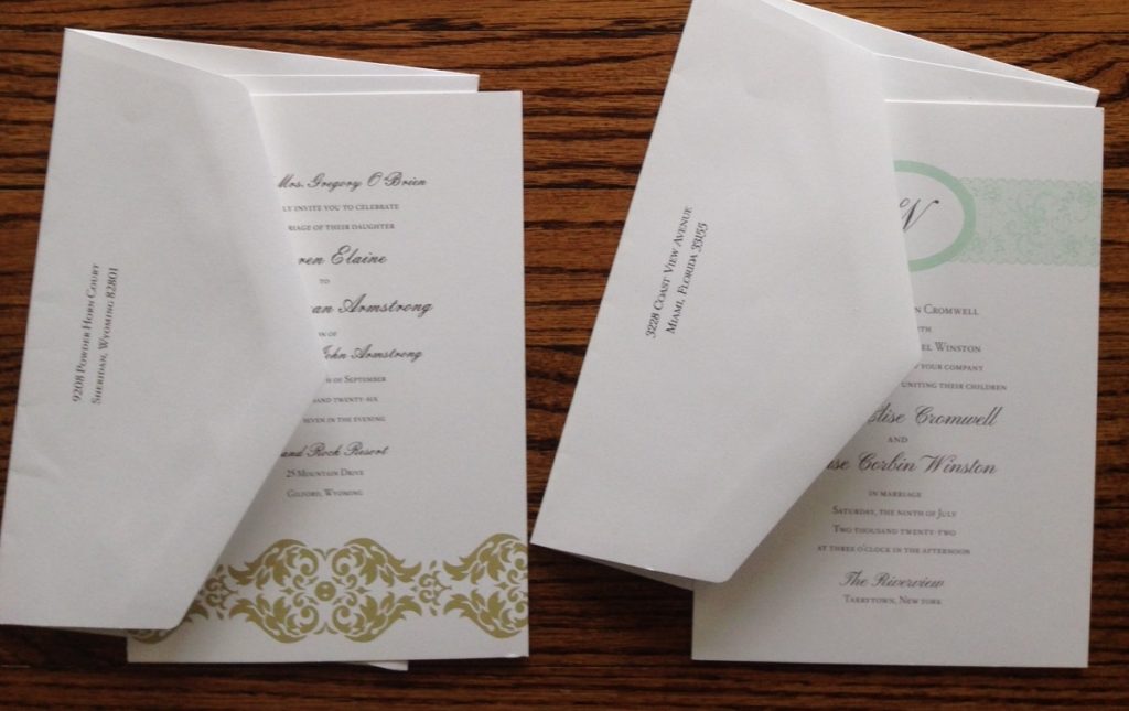wedding invitation envelopes by Embossed Graphics
