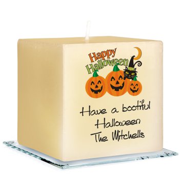 Happy Halloween Personalized Candle - Printed Raised Ink