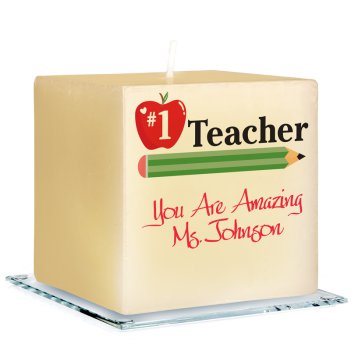 Best Teacher Personalized Candle - Printed Raised Ink
