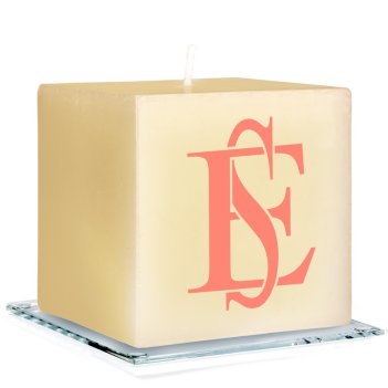 Harmony Two Letter Monogram Personalized Candle - Printed Raised Ink