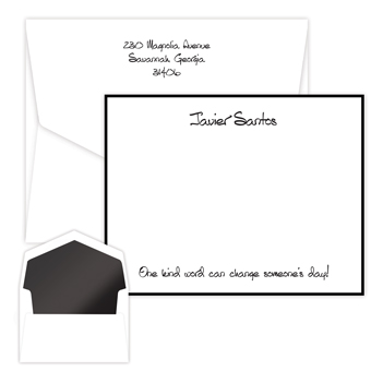 Custom Classic Flat Note Cards--Personalized Stationery