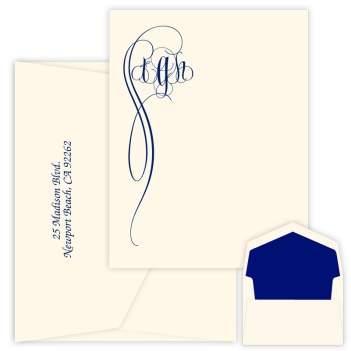 Fiona Monogram Apex Card - Raised Ink