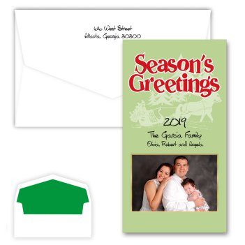 Seasons Greetings Sleigh Photo Card