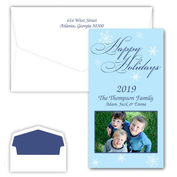 Snowflake Happy Holidays Photo Card