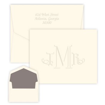 Wheaton Monogram Note - Embossed