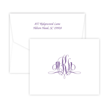 Delavan Monogram Note - Digital Print - Fairfax Stationery