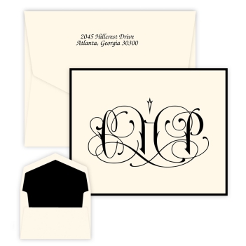 Santana Monogram Note - Raised Ink