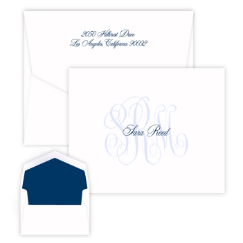 Rosedale Monogram Note - Raised Ink