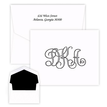 Antique Monogram Note - Raised Ink