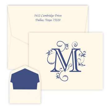 Flourishing Meadow Initial Note - Raised Ink