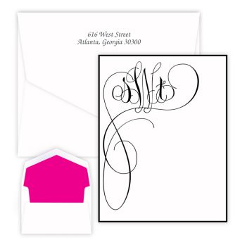 Orchid Monogram Oversized Note - Raised Ink