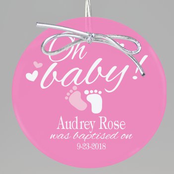 Oh Baby Girl Keepsake Printed Ornament 
