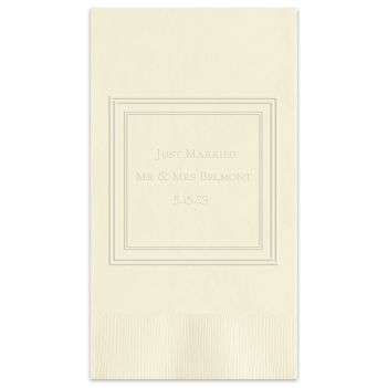 Silver Leaf Framed Guest Towel - Embossed