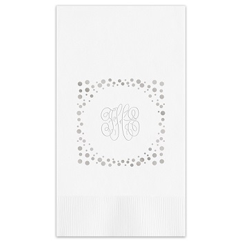 Camden Foil-Frame Monogram Guest Towel - Embossed