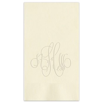 Elise Monogram Guest Towel - Embossed