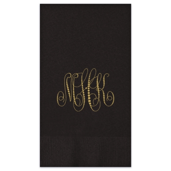 Pearl String Monogram Guest Towel - Foil-Pressed