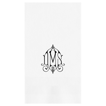 Whitlock Monogram Guest Towel - Foil-Pressed