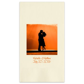 Custom Photo and Text Guest Towel - Full-Color Printed