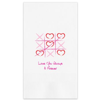Valentine Tic Tac Toe Guest Towel - Printed