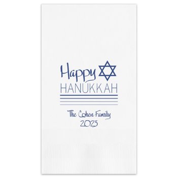 Happy Hanukkah Guest Towel - Printed