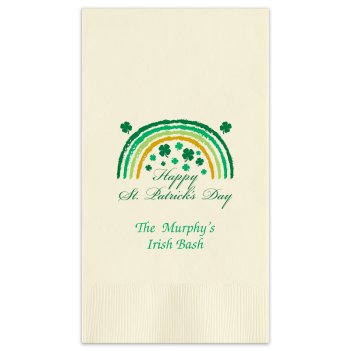 St Patricks Day Rainbow Guest Towel - Printed