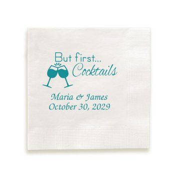 First Comes Love Napkin - Foil-Pressed