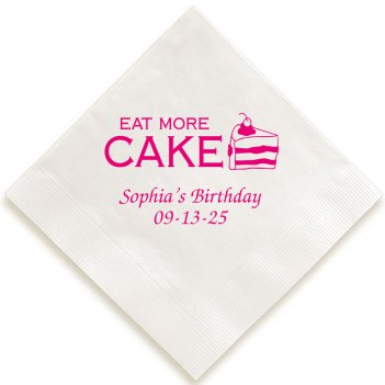 Birthday Cake Napkin - Foil-Pressed