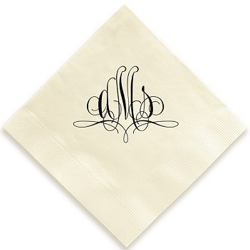 Paris Monogram Napkin - Foil-Pressed