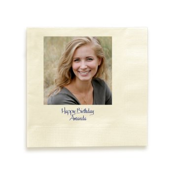 Custom Photo and Text Napkin - Full-Color Printed