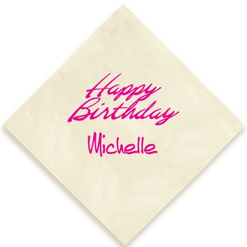 Happy Birthday Luxury Napkin - Full-Color Printed