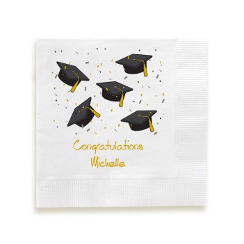 Graduation Cap Napkin - Printed