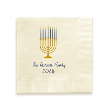 Hanukkah Menorah Napkin - Printed