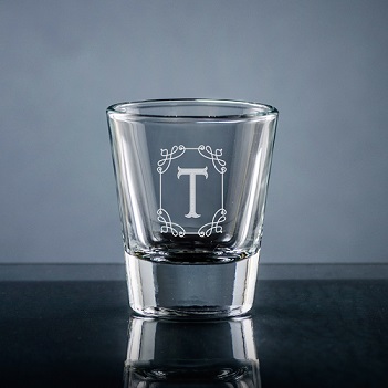 Stately Initial Shot Glass